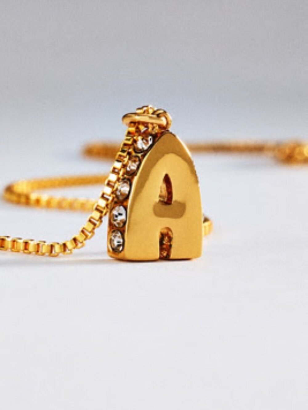 NWT Anthropologie Crystal Initial Pendant Necklace Letter A One Size